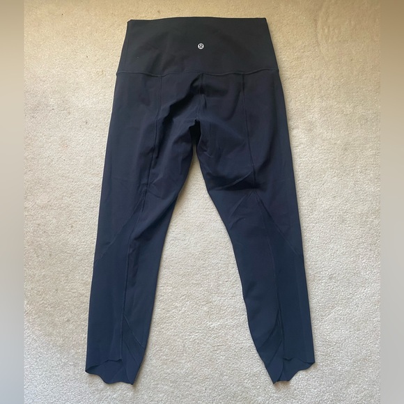 Lululemon Wunder Under High-Rise Crop 23" Black Scallop Full-On Special Edition - Picture 4 of 5